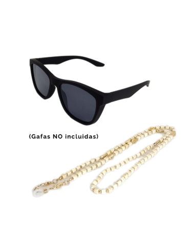 Cadena para Gafas - Cuentas Blancas
